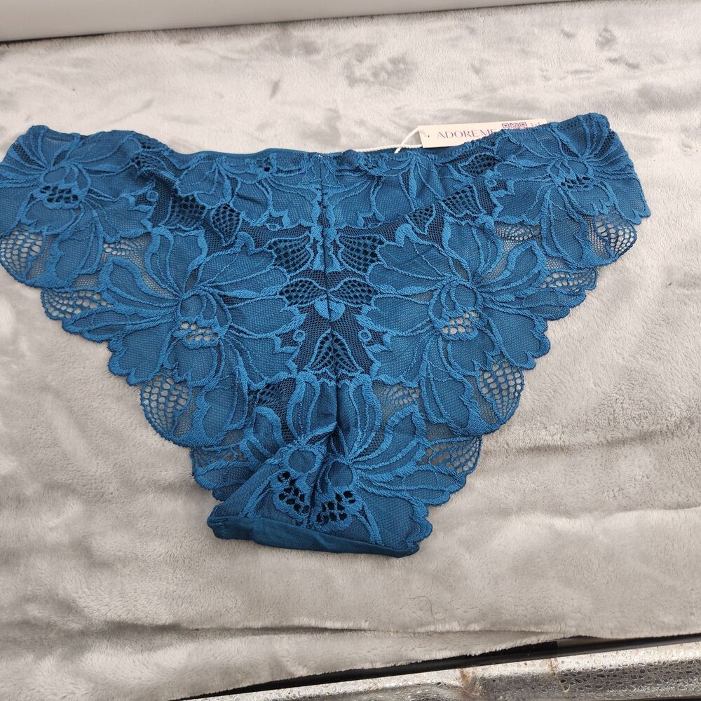 Adore‎ Me Women's Large Blue Floral Jenni Bikini Panties NWT